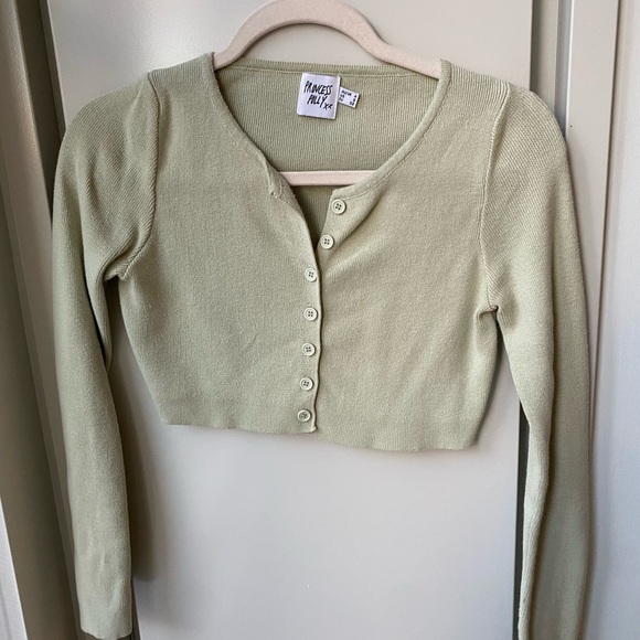 Princess Polly Tops - Light green Cropped cardigan